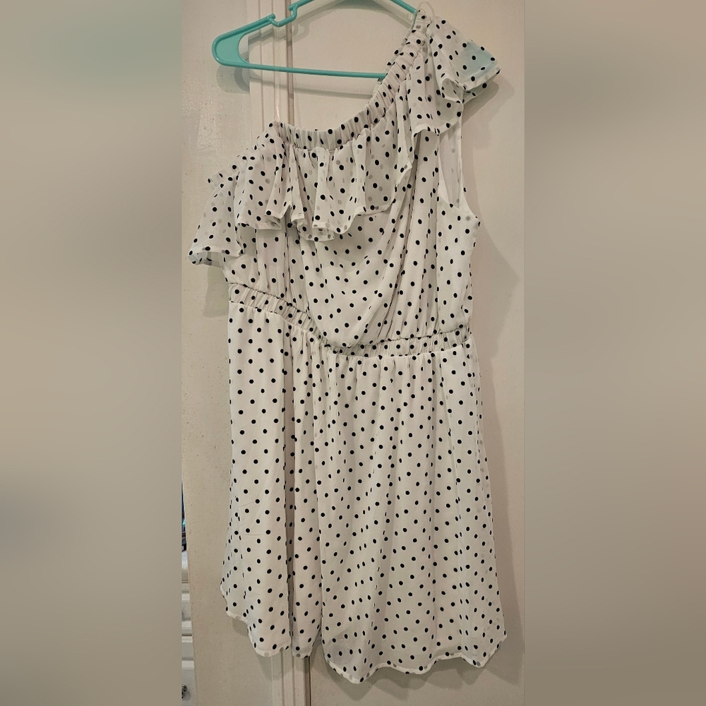 NWOT Polka Dot One-Shoulder Dress From Chic Soul